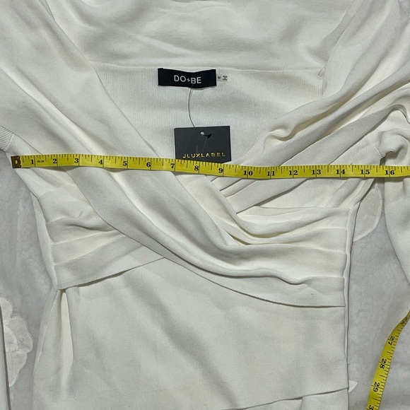 DO+BE Cream Off-Shoulder Twist Front Top - Picture 8 of 11